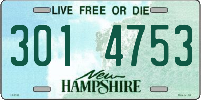 NH license plate 3014753