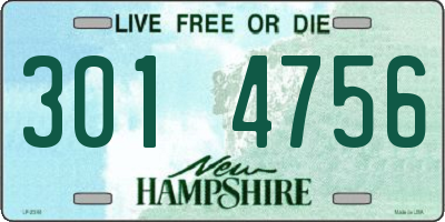 NH license plate 3014756