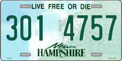 NH license plate 3014757