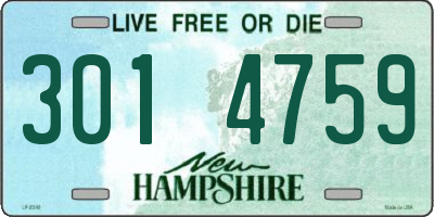 NH license plate 3014759
