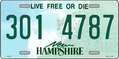 NH license plate 3014787