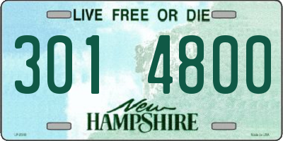 NH license plate 3014800
