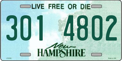 NH license plate 3014802