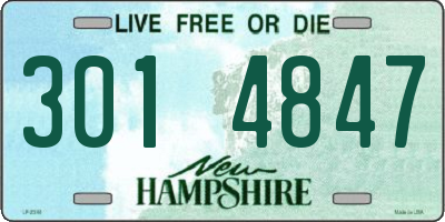 NH license plate 3014847