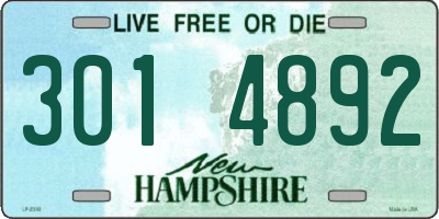 NH license plate 3014892