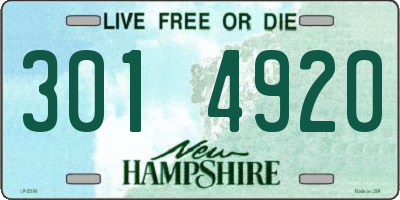 NH license plate 3014920