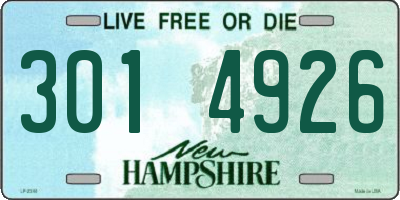 NH license plate 3014926