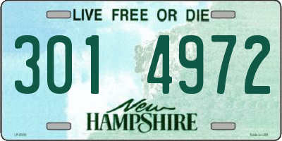 NH license plate 3014972