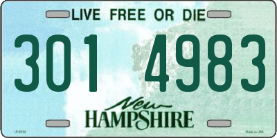 NH license plate 3014983