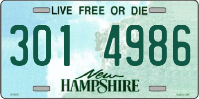 NH license plate 3014986