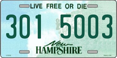 NH license plate 3015003
