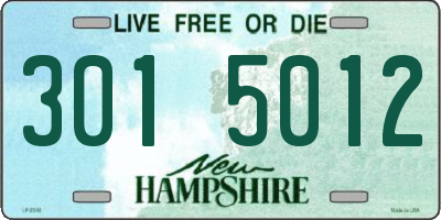 NH license plate 3015012
