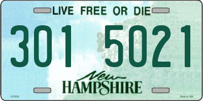 NH license plate 3015021