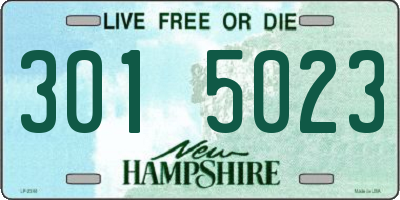 NH license plate 3015023