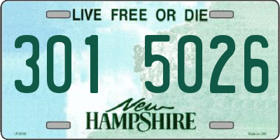 NH license plate 3015026