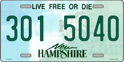 NH license plate 3015040