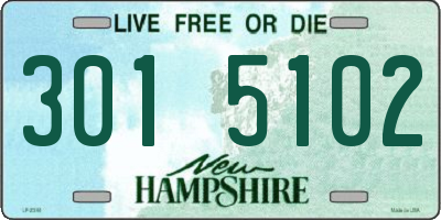 NH license plate 3015102