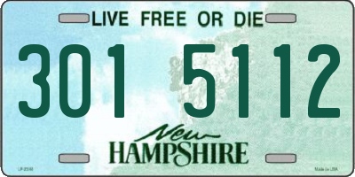 NH license plate 3015112