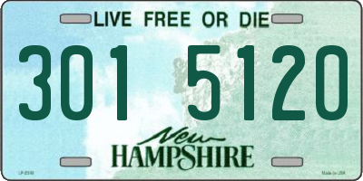 NH license plate 3015120