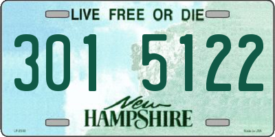 NH license plate 3015122