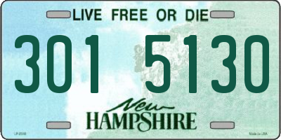 NH license plate 3015130