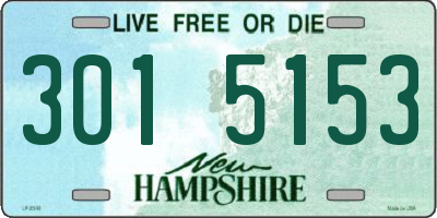 NH license plate 3015153