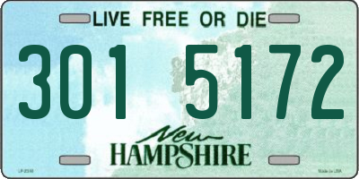 NH license plate 3015172