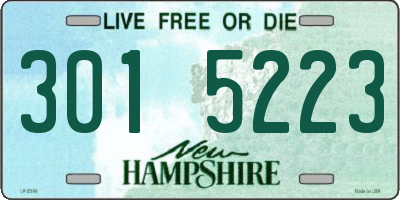 NH license plate 3015223
