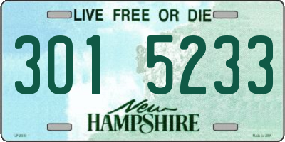NH license plate 3015233