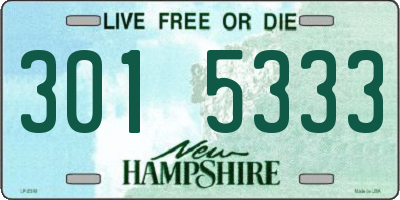 NH license plate 3015333