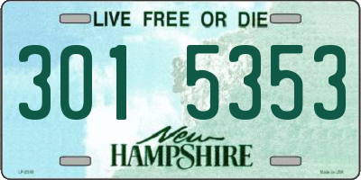 NH license plate 3015353