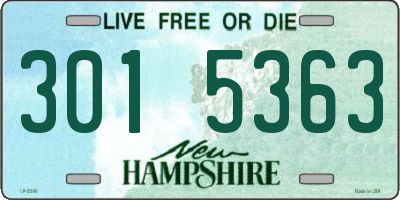 NH license plate 3015363