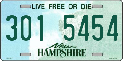 NH license plate 3015454