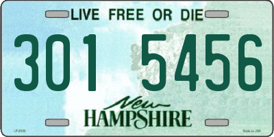 NH license plate 3015456