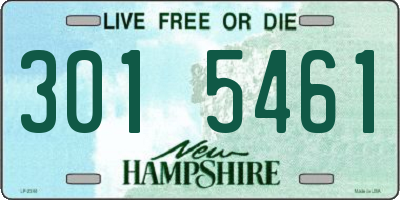 NH license plate 3015461