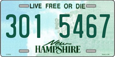NH license plate 3015467