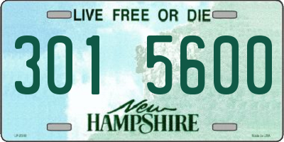 NH license plate 3015600