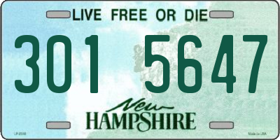 NH license plate 3015647
