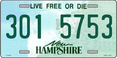 NH license plate 3015753