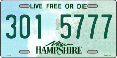 NH license plate 3015777