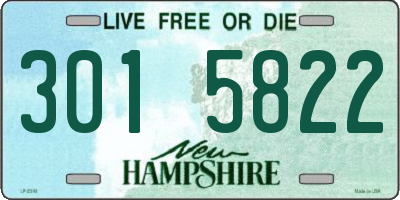 NH license plate 3015822