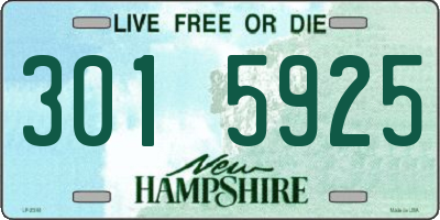 NH license plate 3015925