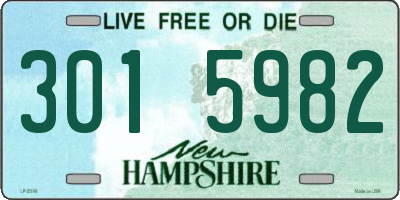 NH license plate 3015982