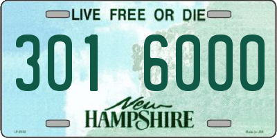 NH license plate 3016000