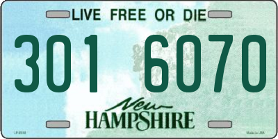 NH license plate 3016070