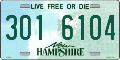 NH license plate 3016104