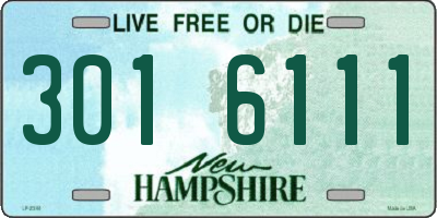 NH license plate 3016111
