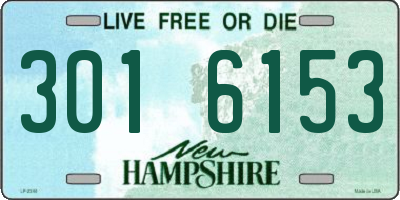 NH license plate 3016153