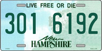 NH license plate 3016192