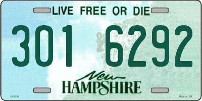 NH license plate 3016292
